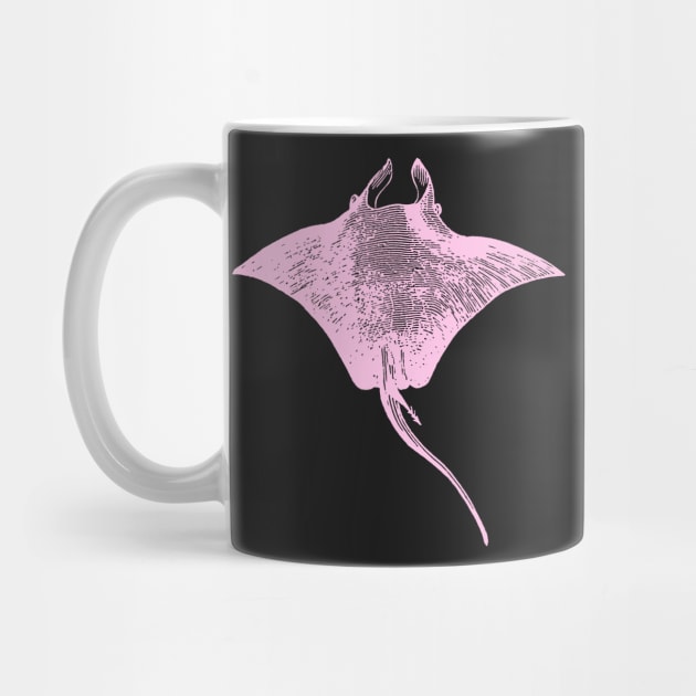 Pink Stingray Oceanography Illustration | Sea Animal by encycloart